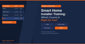 Smart home installer training comparison — CEDIA, AWE Academy, manufacturer training and NGSHI