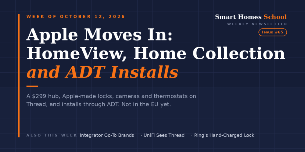 Smart Homes School Weekly Issue 65: Apple moves in with HomeView, Home Collection and ADT installs